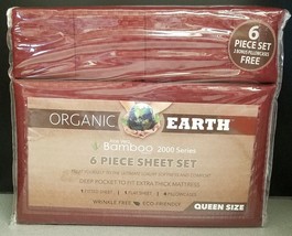 Organic Earth  Aloe Vera Bamboo Essence 2000 Series Queen Size 6 Piece Sheet Set - £29.17 GBP
