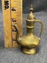 Vintage Miniature Brass Teapot Pitcher Genie pitcher India 4” Tall - $8.60