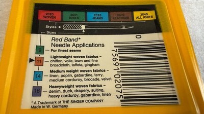 Singer Machine Needles 4 Premium Regular Point Red Band Style 2020 Woven 80/11 Item image 6