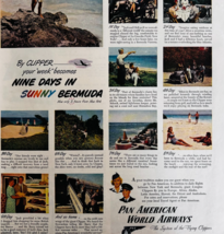 1947 Pan American Airline Advertisement Bermuda Flying Clippers Aviation... - $24.99