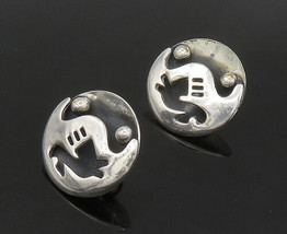 CORO 925 Silver - Vintage Rare Cutout Modernist Non Pierce Earrings - EG11461 - £76.65 GBP