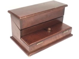 The Bombay Company Wooden Desk Organizer Vintage VTrinket Jewelry Letter Box - £37.49 GBP
