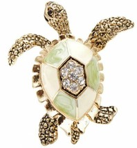 Stunning Vintage Look Gold plated Retro Tortoise Celebrity Brooch Broach Pin F17 - £16.23 GBP