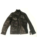Michael Kors Men Size M Genuine Leather Black Jacket NWT - £173.91 GBP