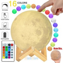 3D Printing Moon Lamp Dimmable Led Lunar Light Touch Color Changing Home Decor - £22.37 GBP