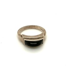 Vintage Sterling Signed 925 Michael Dawkins Thailand Black Onyx Gypsy Ring 9 1/4 - $64.35