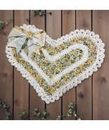 Vintage Braided Heart Shaped Rag Throw Rug with Bow Cottage Core Farmhou... - $1,001.88 MXN