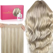 Wire Hair Extensions (Increase 50% Lifespan) Real Human Hair 14 Inch 75G Ash Blo - $52.99