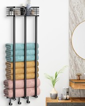 Towel Racks For Bathroom, Towel Holder For Bathroom Wall Mounted With Shelf And - £27.08 GBP