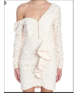 SELF PORTRAIT SEQUIN EMBELLISHED RUFFLE MINI IVORY DRESS  sz us 6 uk 10 new - $597.42 CAD