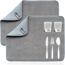 2 Pack XL Dish Drying Mats for Kitchen Counter, 20 X 15 Inch Microfiber Dish Dry - £15.71 GBP