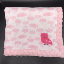 Carter&#39;s Owl Baby Blanket Clouds Child of Mine Bird Minky Pink Sherpa - £17.27 GBP