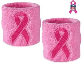 Pink Ribbon Support Month Cancer Awareness Boys Football Sweatband Wrist... - $10.88