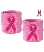 Pink Ribbon Support Month Cancer Awareness Boys Football Sweatband Wrist... - $14.92 CAD