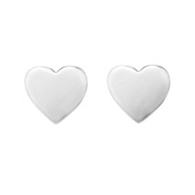 Adorable and Simple Sterling Silver Heart-Shaped Stud Earrings - £11.39 GBP