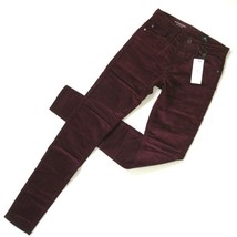 NWT AG Adriano Goldschmied Farrah Skinny in Deep Currant Stretch Velvet Pants 24 - £33.31 GBP