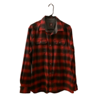 Swiss Tech Men Red Black Flannel Plaid Long Sleeve Shirt Size Large - £18.87 GBP