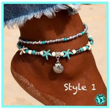 Summer Fashion Sea Beads Anklet - Donating Profits to Save Injured Sea T... - £7.93 GBP