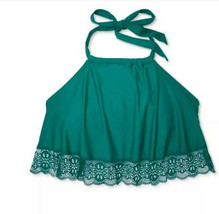 Xhilaration Ladies Bikini Top Plus Teal Green Lace Trim Flounce Plus Siz... - £19.69 GBP