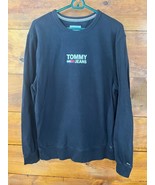 Tommy Hilfiger Jeans Crew Neck Sweater Mens Medium Black Pullover Sweats... - $332.94 MXN