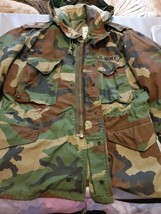 Alpha Industries Men US Army Woodland Camouflage Coat C/W Field Medium Short - £30.07 GBP
