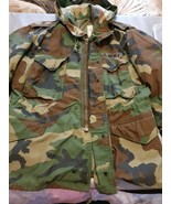 Alpha Industries Men US Army Woodland Camouflage Coat C/W Field Medium Short - £30.23 GBP