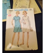 Vtg 68 Simplicity Pattern 7807 Misses Shift Dress Sz 20.5 B 43 Cut&amp;complete - $119.13 MXN