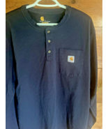 Carhartt Blue Henley Pocket Long Sleeve Original Fit K128 Shirt - Men&#39;s ... - $425.94 MXN