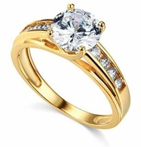 3Ct Brilliant Simulierte Diamondengagement Hochzeit Ring IN 14K Gelb Vergoldet - £88.52 GBP