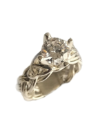 14 K white  gold Celtic engagement ring triquetra knot one of a kind design - €738,16 EUR+