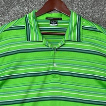 Tiger Woods Shirt Mens XL Green Striped Golf Polo Stretch Dri Fit - £22.17 GBP
