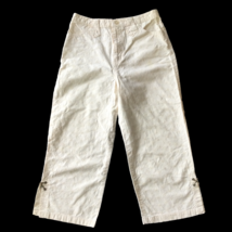 Mary Kate and Ashley Vintage Girls Capri Pants Size 14 Embellished Cream - $27.36