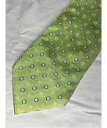Vintage Oak Hall Memphis Repp Tie Green White  &amp; Gold Circles Silk Itali... - $464.03 MXN