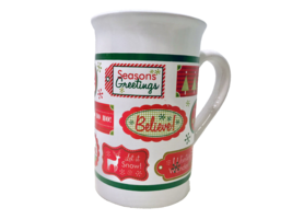 Royal Norfolk Vintage Season&#39;s Greetings Believe Noel Christmas Coffee Mug 12oz. - £7.09 GBP