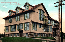 Greenwich Connecticut Brunswick Boys School Postcard CT 1909 - $18.57
