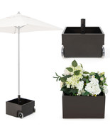 Patio Umbrella Base 170 lbs Steel Portable Square Base with 2 Universal ... - £125.74 GBP