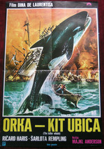 1977 Original Movie Poster Orca Killer Whale Michael Anderson America Adventure - £88.19 GBP