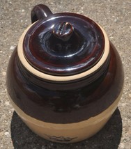 Antique Stoneware Brown &amp; White 2 Quart  Robinson Ransbottom Bean Pot  W... - $42.06