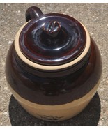 Antique Stoneware Brown &amp; White 2 Quart  Robinson Ransbottom Bean Pot  W... - £33.09 GBP