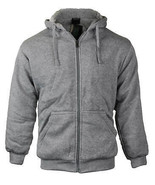 Boy&#39;s Athletic Sherpa Lined Fleece Zip Up Hoodie Sweater Jacket w/ Defect L - £10.25 GBP