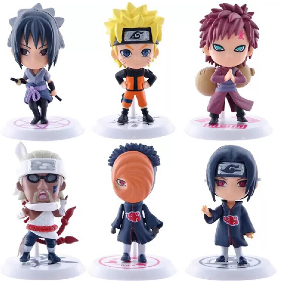 6pcs/set Anime Naruto Shippuden Hinata Sasuke Itachi Kakashi Gaara anime figure - £9.75 GBP+