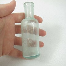 Antique mid-1800s Natural Green Glass Bottle 4&quot; Blown In Mold - Lots of ... - $14.99