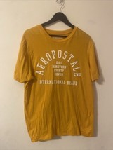 Aeropostale Women’s Mustard Yellow Graphic Logo T-Shirt Size Large - $9.49