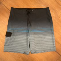 HANG TEN 10 Board Shorts Mens Sz 38 Beach Shorts Striped Pockets Laces Unlined - £6.14 GBP