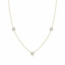 ANGARA 4.1mm Bezel-Set Round Diamond Chain Necklace in 14K Y... - £2,110.79 GBP