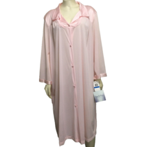 Vanity Fair XL Pink Silky Nylon Housecoat Robe Dressing Gown Vintage NEW - £36.31 GBP