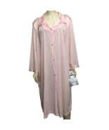 Vanity Fair XL Pink Silky Nylon Housecoat Robe Dressing Gown Vintage NEW - £35.64 GBP