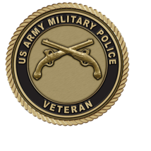 Military Police Medallion for Box Cremation Urn/Flag Case - 4 Inch Diameter - $129.99