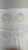 Set Of 4 Clear Circle pattern Luncheon Plates Design 6” - $19.75