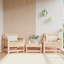 Garden Chairs 2 pcs Solid Wood Pine - £77.95 GBP